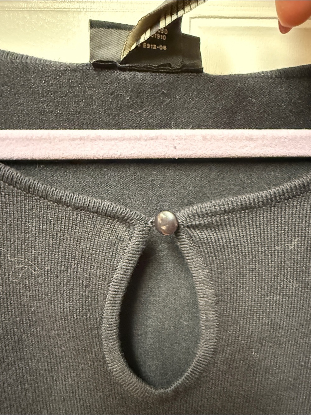Lane Bryant Black Keyhole 3/4 Sleeve Top - Classic Black - Picture 3 of 4
